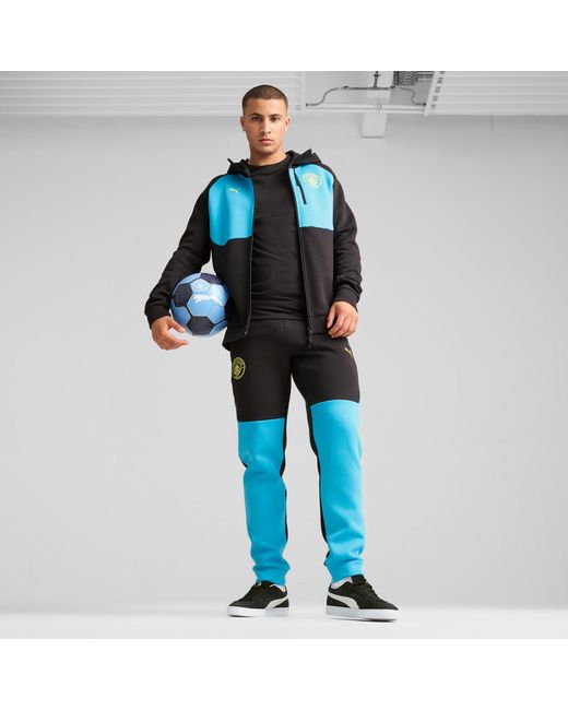 PUMA Blue Manchester City Tech Full-zip Hoodie for men