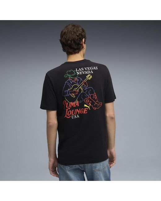 PUMA Black Las Vegas Graphics T-Shirt for men
