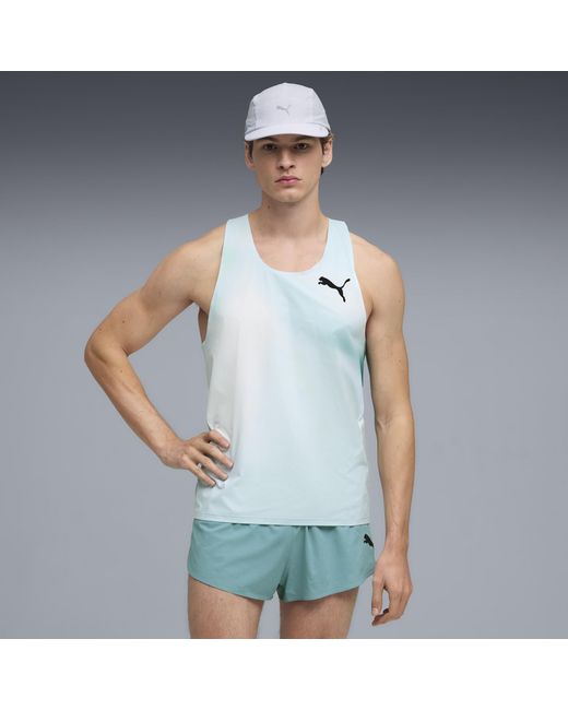 PUMA Blue Lightspeed Ultraweave Graphic Running Singlet for men