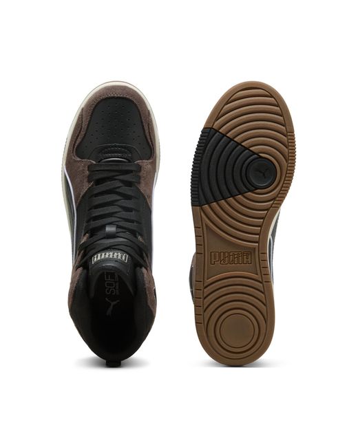 PUMA Black Rebound Break Mid Mid-Top Sneakers for men