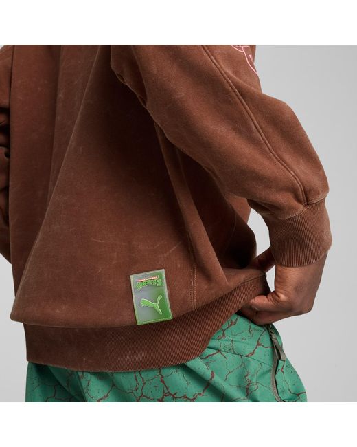 PUMA X Tmnt Relaxed Top Met Ronde Hals En Print in het Brown voor heren