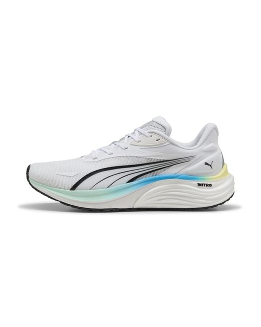 PUMA Electrify Nitro 4 Laufschuhe Herren, Sport, /Mint Melt/Speed Blau in White für Herren