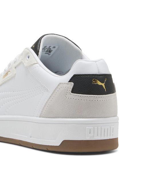 PUMA Court Classic Lux Sd Sneakers Uniseks, Zwart/Grijs/Wit, Maat in het White