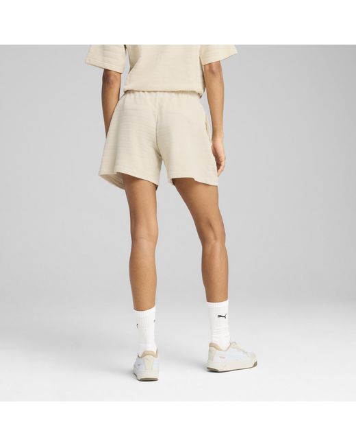 Shorts De Tiro Alto Ess Elevated Structurojo 5" Para Mujer, Alpine Snow PUMA de color White