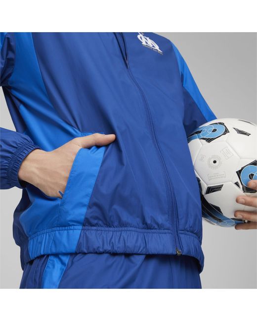 PUMA Blue Olympique De Marseille Pre-match Football Jacket