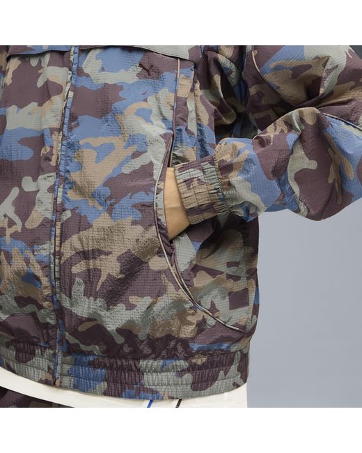 PUMA Gray Clrt All-Over Print Ripstop Jacket