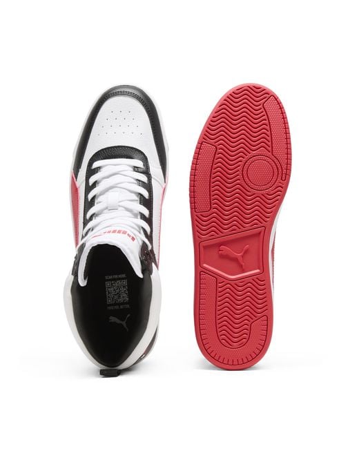 PUMA White Dribble Mid Top Sneakers for men