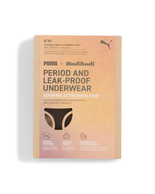 PUMA Black Licence X Modibodi Active Nahtloser Slip Mittelstark-Stark Für Damen