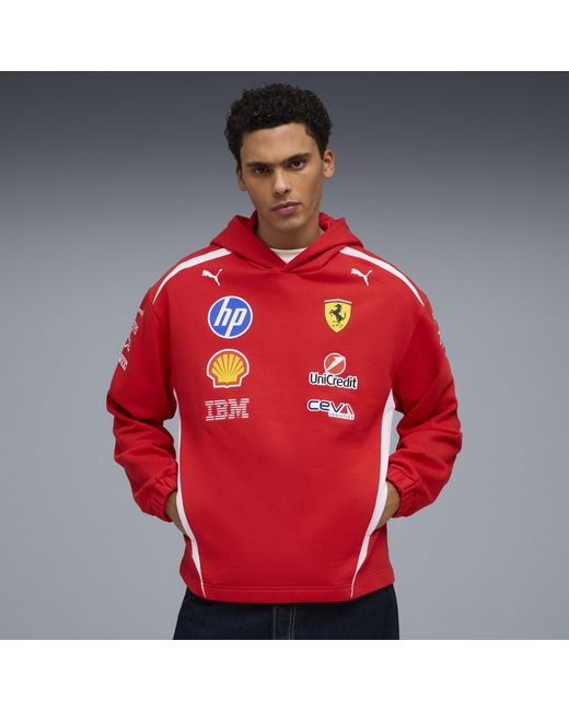 PUMA Red Scuderia Ferrari Hp Replica Drivers Authentic Hoodie for men