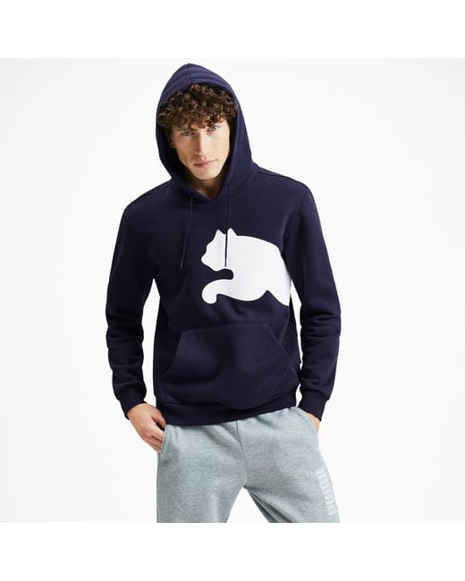 PUMA Big Logo Men's Fleece Hoodie in Blue for Men