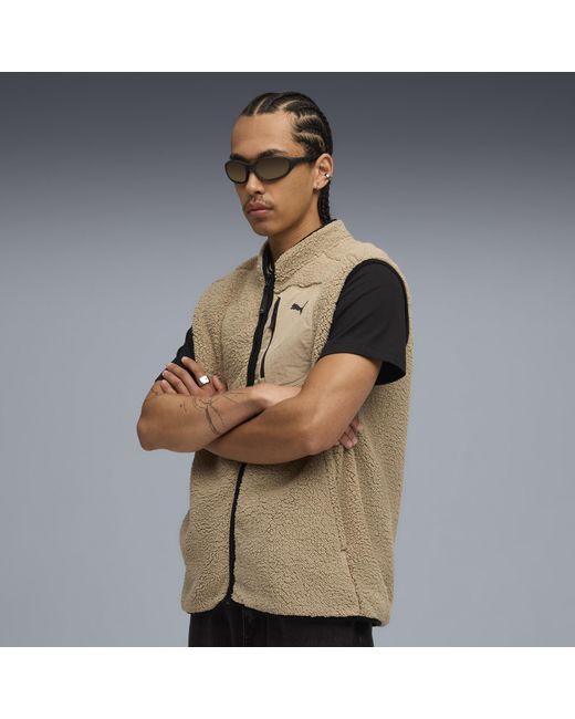 PUMA Brown Tech Winterized Gilet Jacket for men