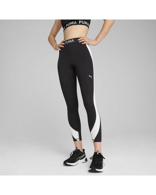 Mallas De Cintura Alta Con Bloques De Color 7/8 Strong Para Mujer, Ropa, Negro PUMA de color Black