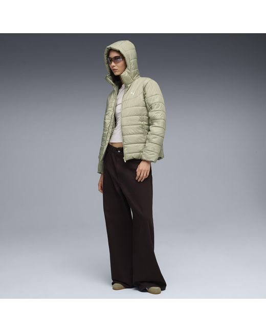 PUMA Essentials Gewatteerd Jack Met Capuchon Voor Maat in het Green