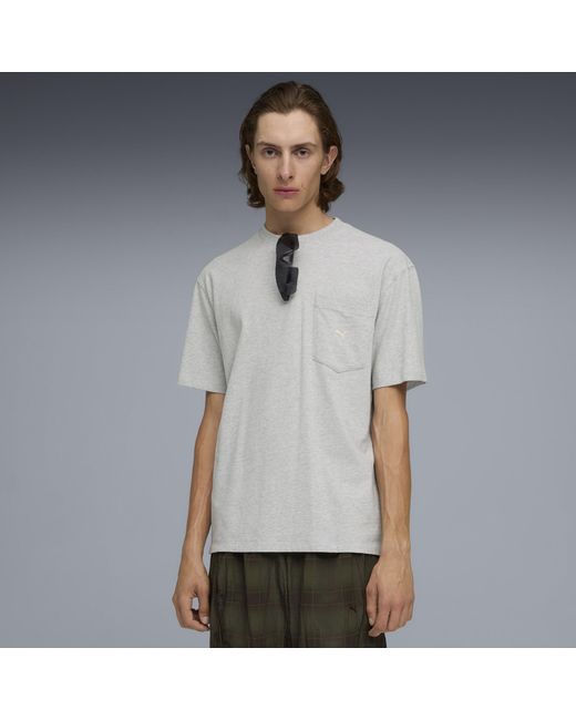 PUMA Gray Select Essentials Pocket T-Shirt for men