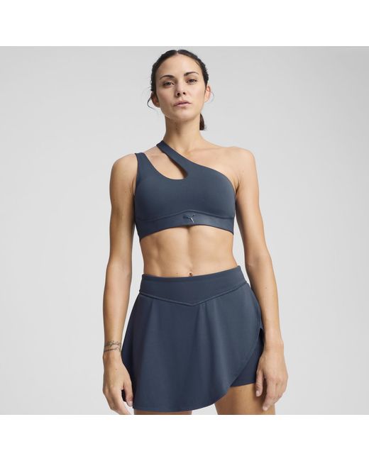 PUMA X Pamela Reif Asymmetrische Beha in het Blue