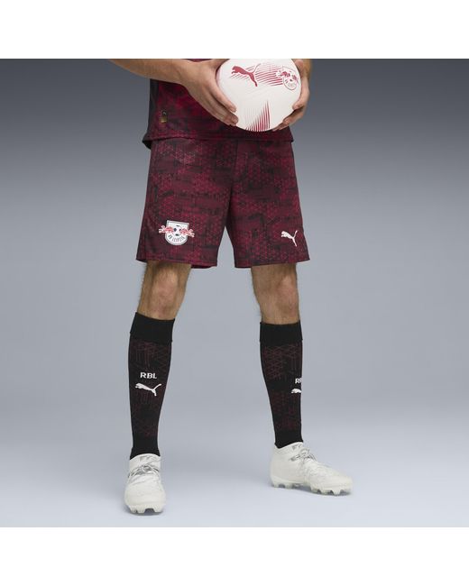 Shorts Rb Leipzig 25/26 Da Uomo, Sport, Nero/Fast Rosso di PUMA in Purple da Uomo