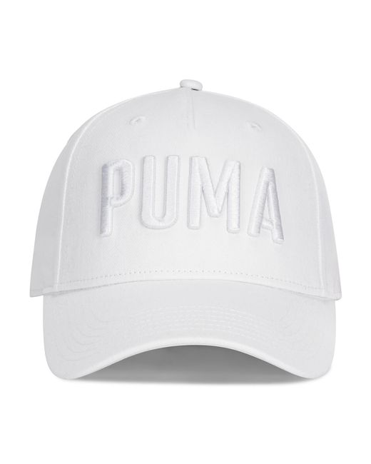PUMA White Adjustable Cotton Baseball Cap