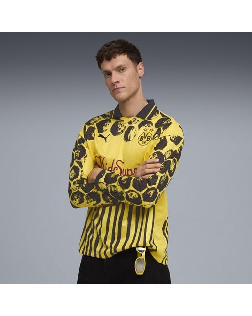 PUMA Kidsuper X Borussia Dortmund Retro Shirt Voor Zwart/Geel, Maat in het Yellow voor heren