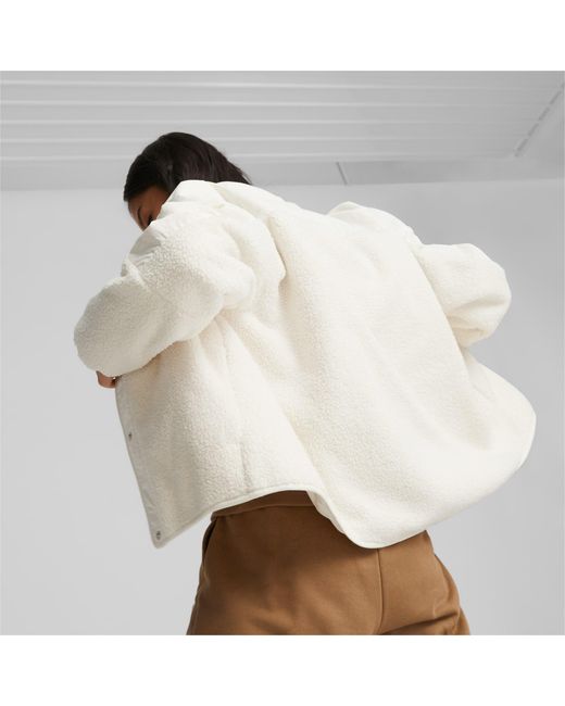 PUMA Classics Sherpa Jacket in Natural Lyst UK