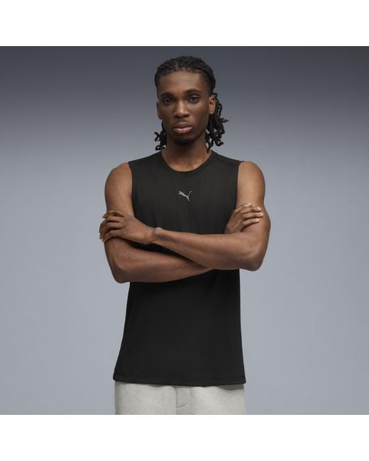 PUMA Black Cloudspun Ultra Soft Training Tank Top for men