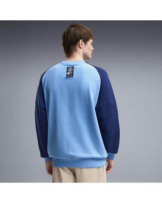 PUMA Blue Manchester City Ftblculture Relaxed Crew Sweatshirt for men