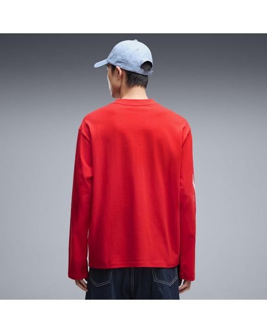 PUMA Red Graphic Skeleton Long Sleeve T-Shirt for men