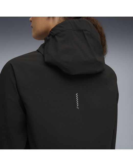 PUMA Black Run Raincell Hooded Running Rain Jacket