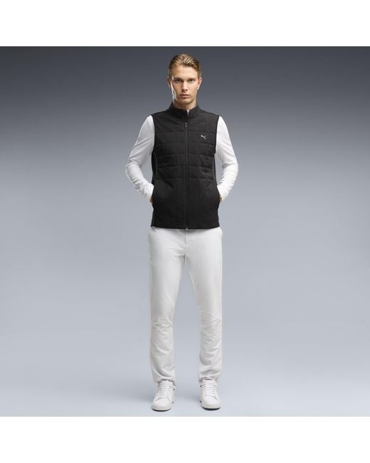 PUMA Black Cloudspun Fleece Hybrid Golf Vest for men