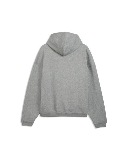 PUMA Gray Fundamentals Fleece Relaxed Basketball Hoodie for men