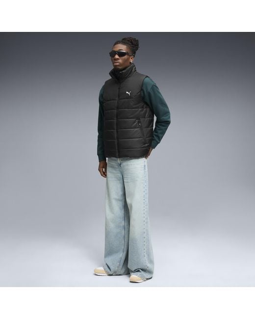 PUMA Black Essentials Outerwear Puffer Vest for men