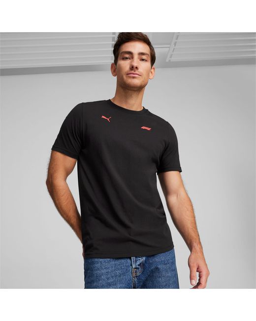 PUMA Black F1 Ess Small Logo T-shirt for men