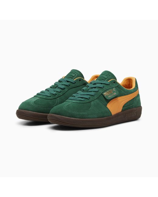 PUMA Green Palermo Logo-tab Suede Low-top Trainers