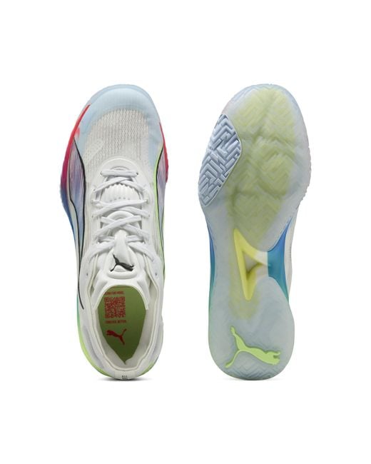 PUMA Blue Accelerate Nitro Sqd 4 Energy Handballschuhe Schuhe, /Schwarz/Speed Grün