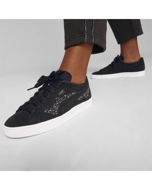 PUMA Black Suede Sneakers mit Swarovski-Kristallen Schuhe