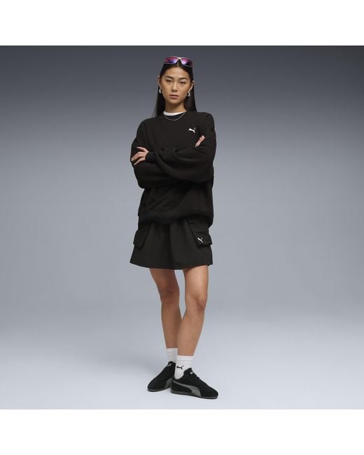 PUMA Black Wardrobe Essentials Oversized Sweatshirt