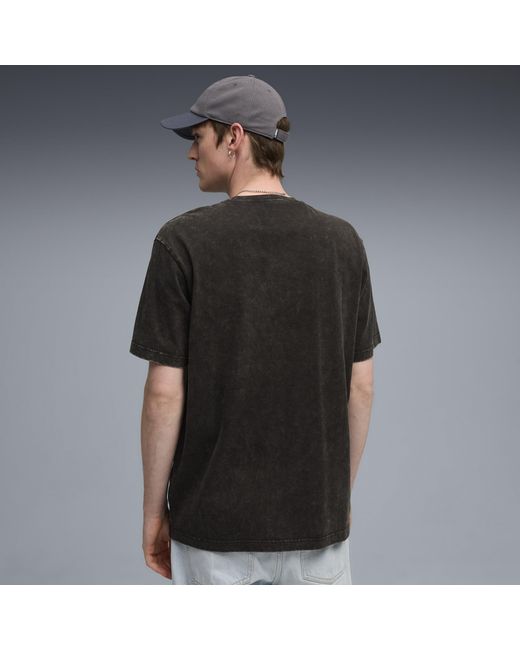 PUMA Essentials Elevated Relaxed Wash T-Shirt Herren, Kleidung in Black für Herren