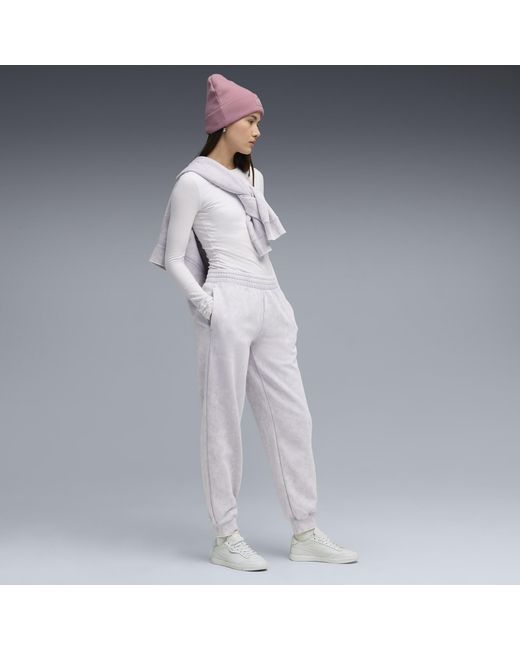 PUMA Gray Elevated Essentials Acid Wash Fleece Sweatpants