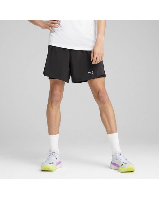 PUMA Black Velocity 2-In-1 Running Shorts for men