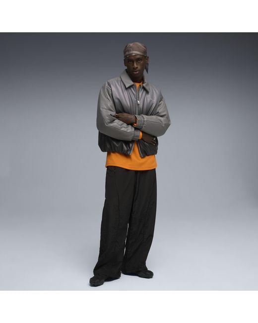 PUMA Gray Outerwear Oversized Bomber Jacket for men