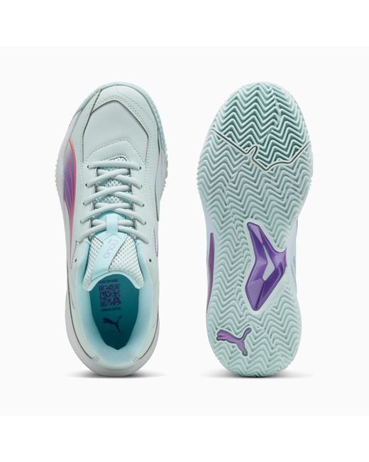 PUMA Blue Nova Smash Padel Shoes Peaceful/ Glimmer/Safe Lake