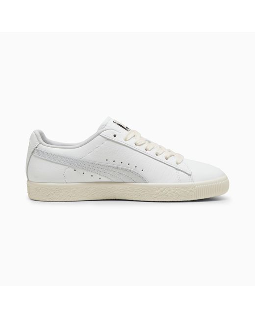 PUMA White Iconic Leather Clyde Sneakers