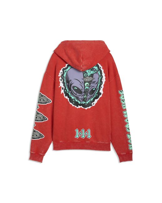 PUMA Red Melo World Zip Up Hoodie for men