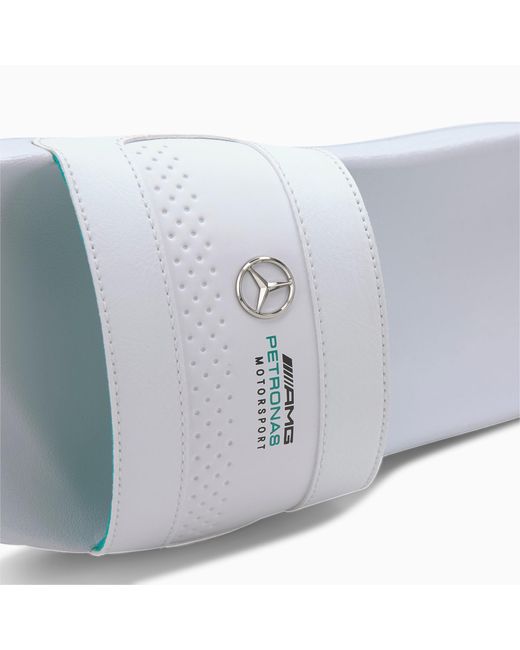 puma mercedes mapm leadcat white & green casual sandal