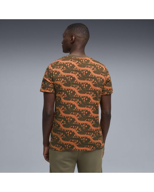 PUMA Brown Ivory Coast Ftblculture Printed T-Shirt for men