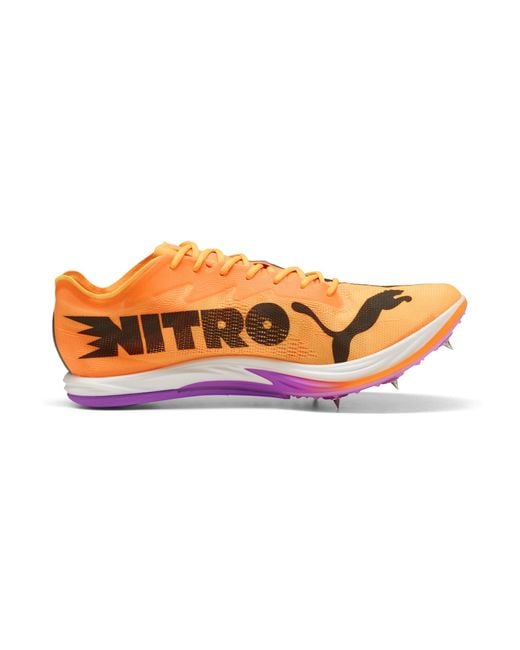 PUMA Orange Evospeed Long Distance Nitroâ Elite 3 Track & Field Distance Spikes Shoes
