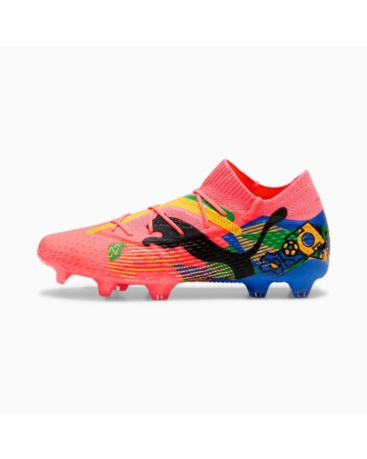 PUMA Red X Neymar Jr Future 7 Ultimate Fg/Ag Football Boots, Sunset Glow//Sun Stream