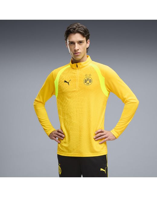 PUMA Yellow Borussia Dortmund Quarter-Zip Training Top for men