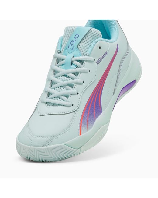 PUMA Blue Nova Smash Padel Shoes Peaceful/ Glimmer/Safe Lake