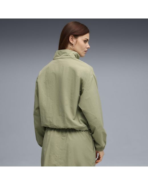 PUMA Green Her Relaxed Half-Zip Crew