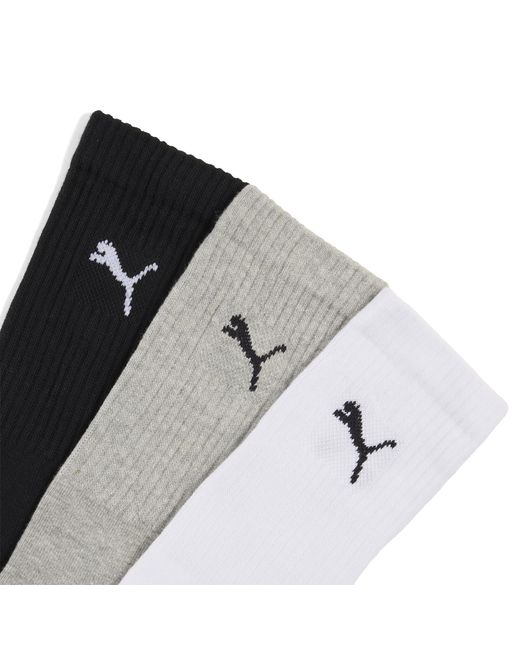 PUMA Black Sport Crew Lightweight Socks 3 Pack for men